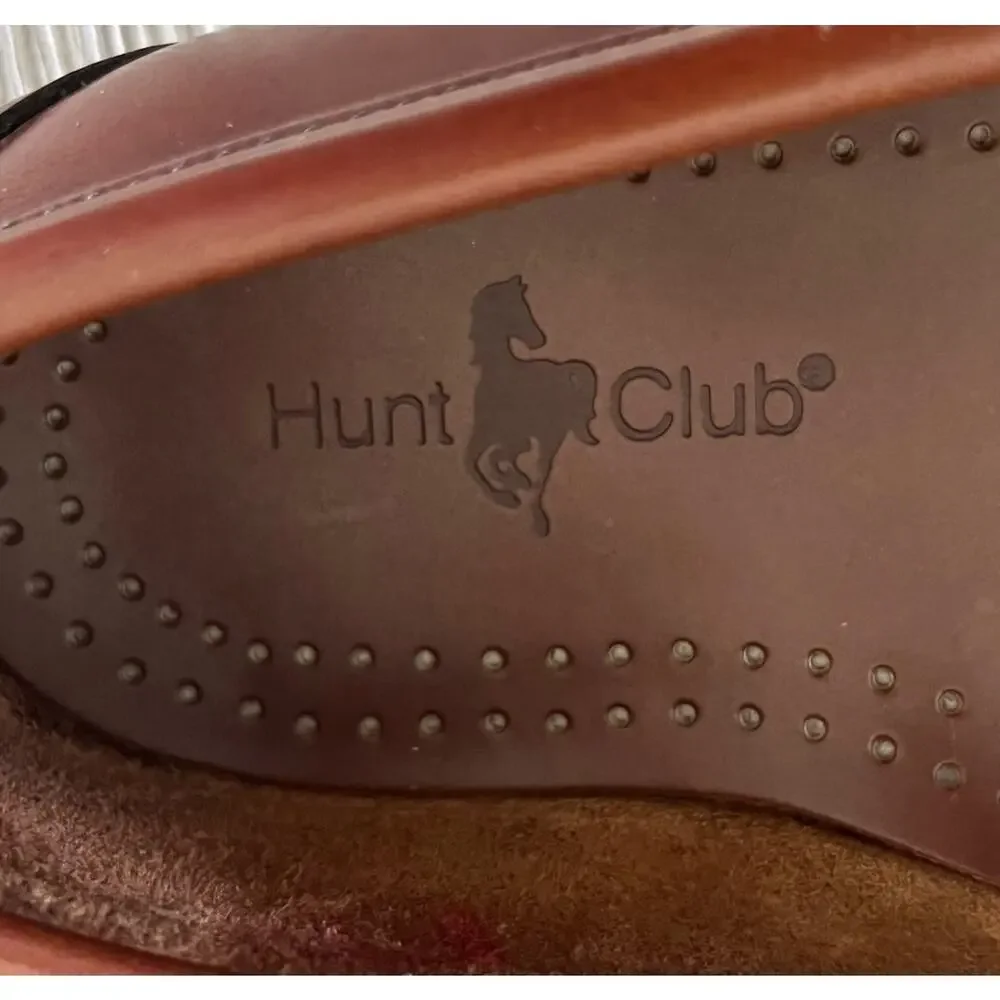 Vintage Hunt Club Mens 9 M All Leather Brown Penny Loafers Buckle Kiltie